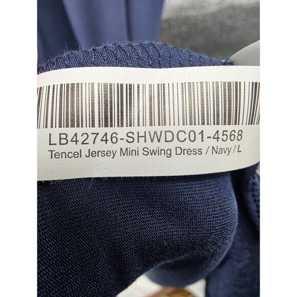 Quince Navy Tencel Jersey Mini Swing Dress Large NWT - Picture 4 of 6